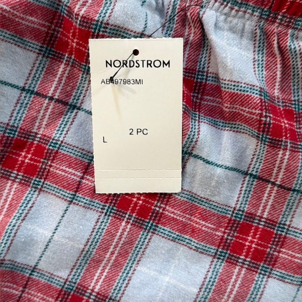 Flannel Short Sleeve Shirt And Short Sleep Set - Picture 6 of 7